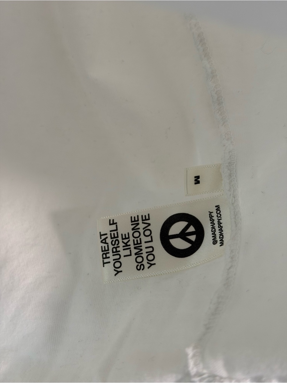 Rare Vintage Madhappy White Ringer Tee with Navy Graphics Size Medium - Picture 4 of 5